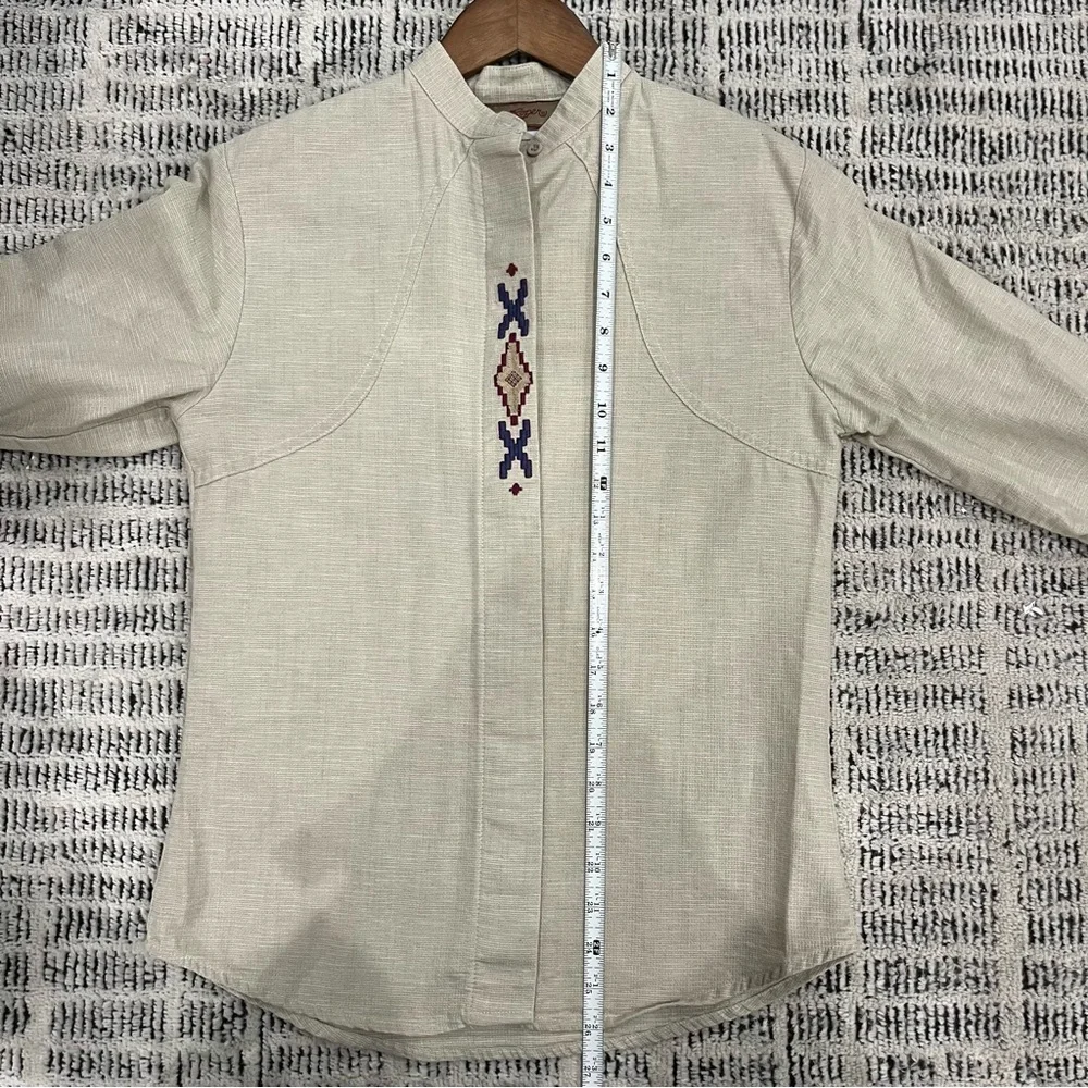 Roper Southwest Embroidered Button-Down Long Sleeve Tan Western | women’s S - Picture 11 of 11